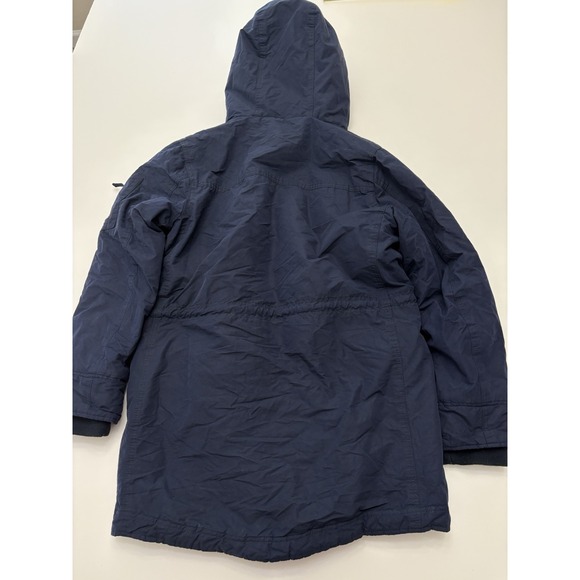 VTG Y2K Hollister Faux Fur Lined Hooded Parka Coat Jacket Blue SZ XS Women's - Picture 3 of 6